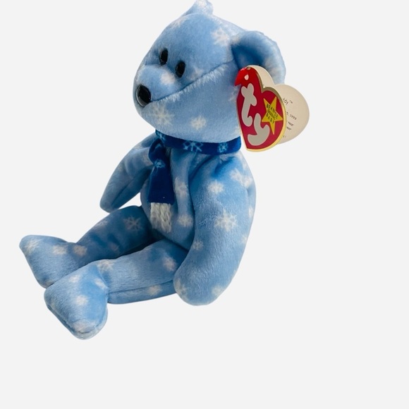 Ty Beanie Baby “1999 Holiday Teddy” – Blue Snowflake Bear with Tags - Picture 2 of 13